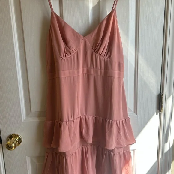 NWT J Crew Pink Ruffle Dress Size 10 - Picture 2 of 8